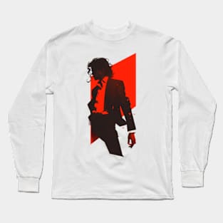 Red Silhouette of an Icon - Pop Music Long Sleeve T-Shirt